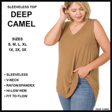 Load image into Gallery viewer, RTS - Sleeveless V-Neck Top - Deep Camel
