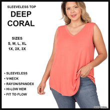 Load image into Gallery viewer, RTS - Sleeveless V-Neck Top - Deep Coral
