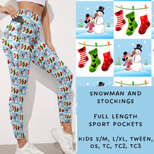 Load image into Gallery viewer, Ready To Ship - Snowman and Stockings Leggings
