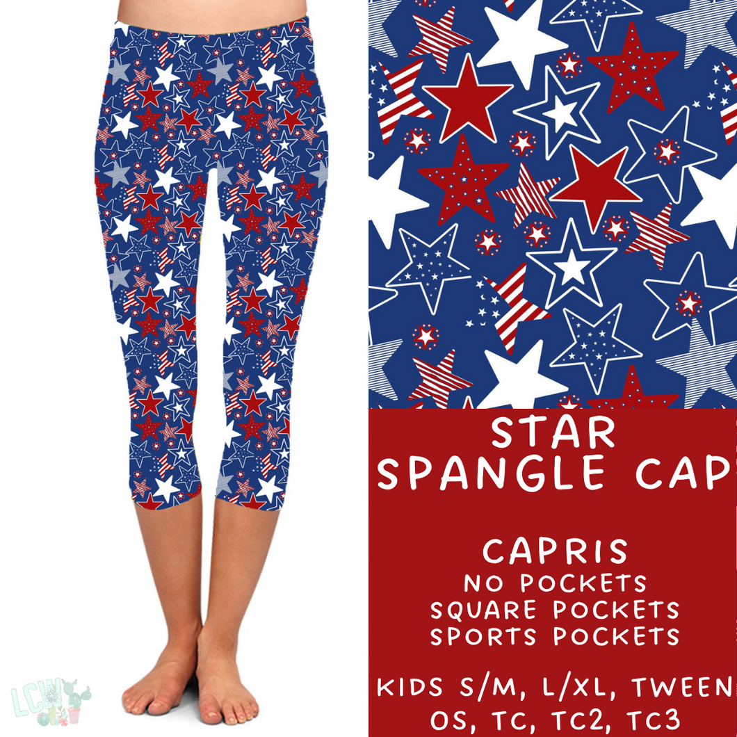 Ready To Ship - Star Spangle Capri Leggings