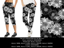 Load image into Gallery viewer, Sunflower Black &amp; White Full &amp; Capri Joggers
