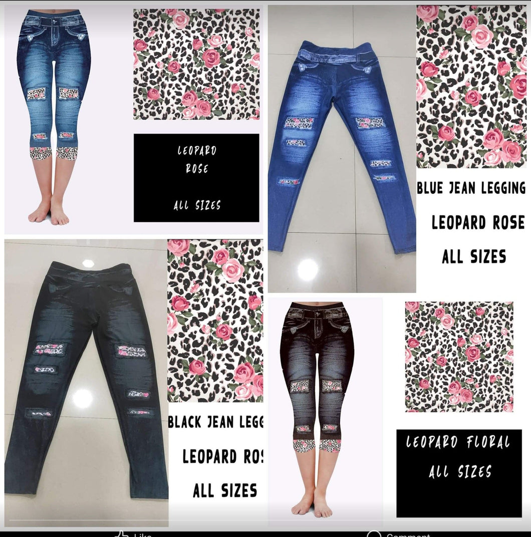 LEGGING JEAN RUN-LEOPARD ROSE (ACTIVE BACK POCKETS)