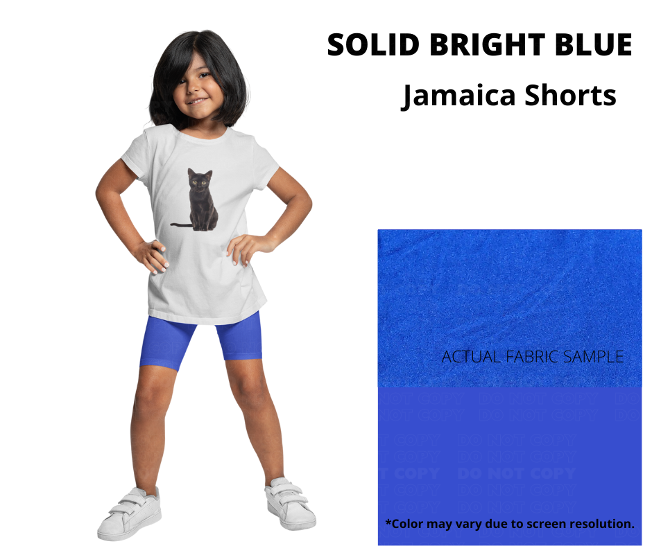 Solid Bright Blue Youth Jamaica Shorts