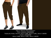 Load image into Gallery viewer, Solid BROWN Waterprint Full &amp; Capri Joggers
