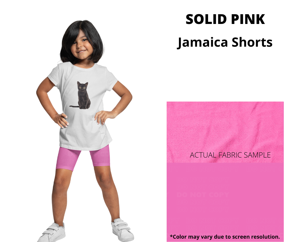 Solid Pink Youth Jamaica Shorts