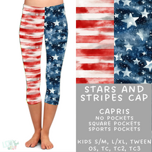 Load image into Gallery viewer, Ready To Ship - Stars and Stripes Capri Leggings
