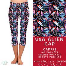 Load image into Gallery viewer, Ready To Ship - USA Alien Capri Leggings
