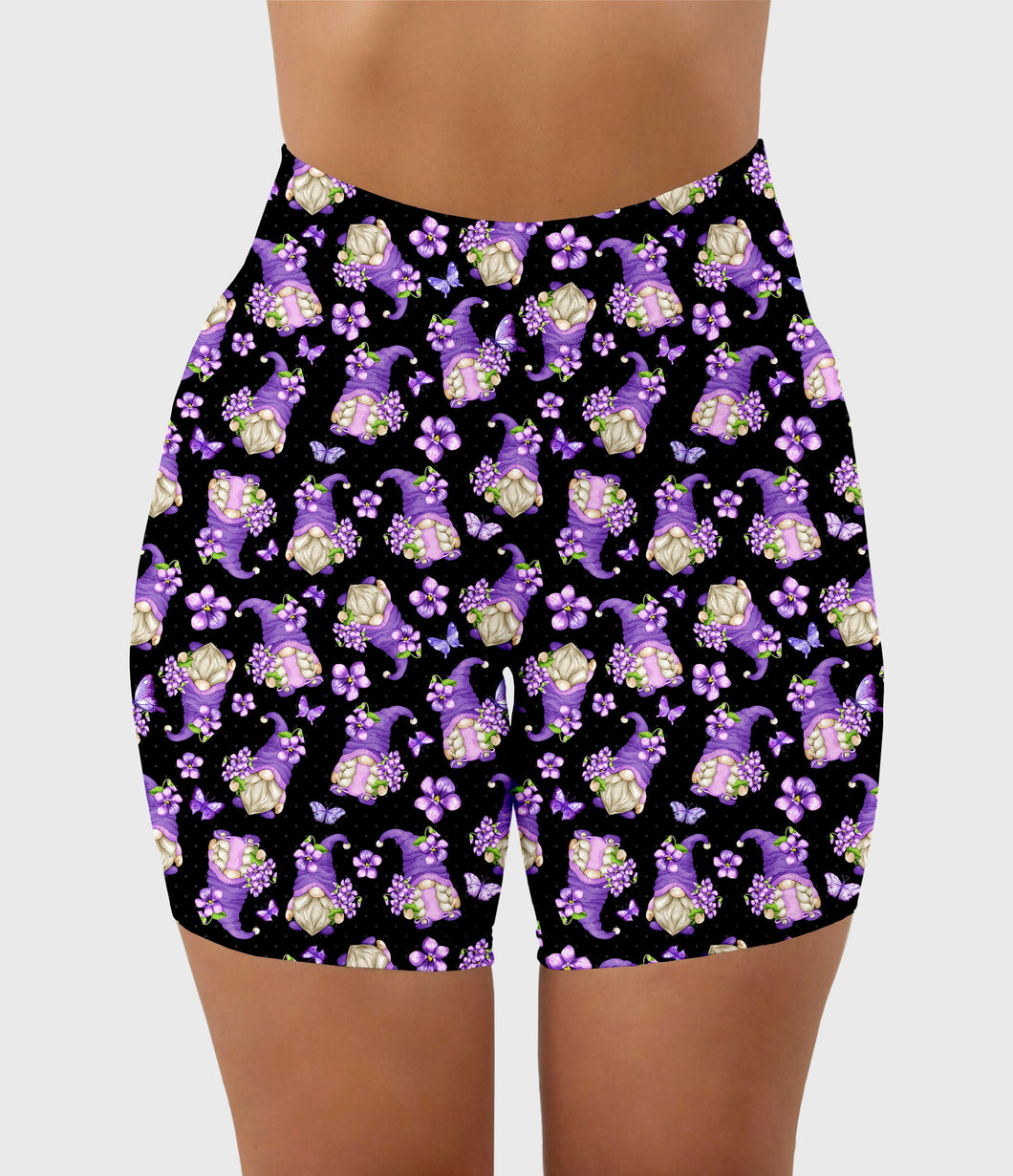 RTS - Violet Gnomes Biker Shorts