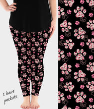 Load image into Gallery viewer, RTS - Blushing Paws Leggings w/ Pockets
