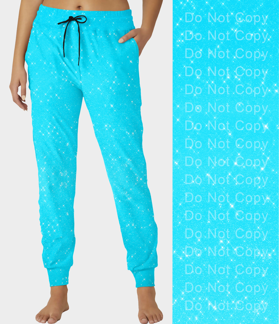 RTS - Bright Blue Sparkle Joggers