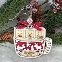 Load image into Gallery viewer, Handmade personalized hot cocoa family Christmas ornament
