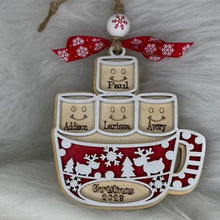 Load image into Gallery viewer, Handmade personalized hot cocoa family Christmas ornament
