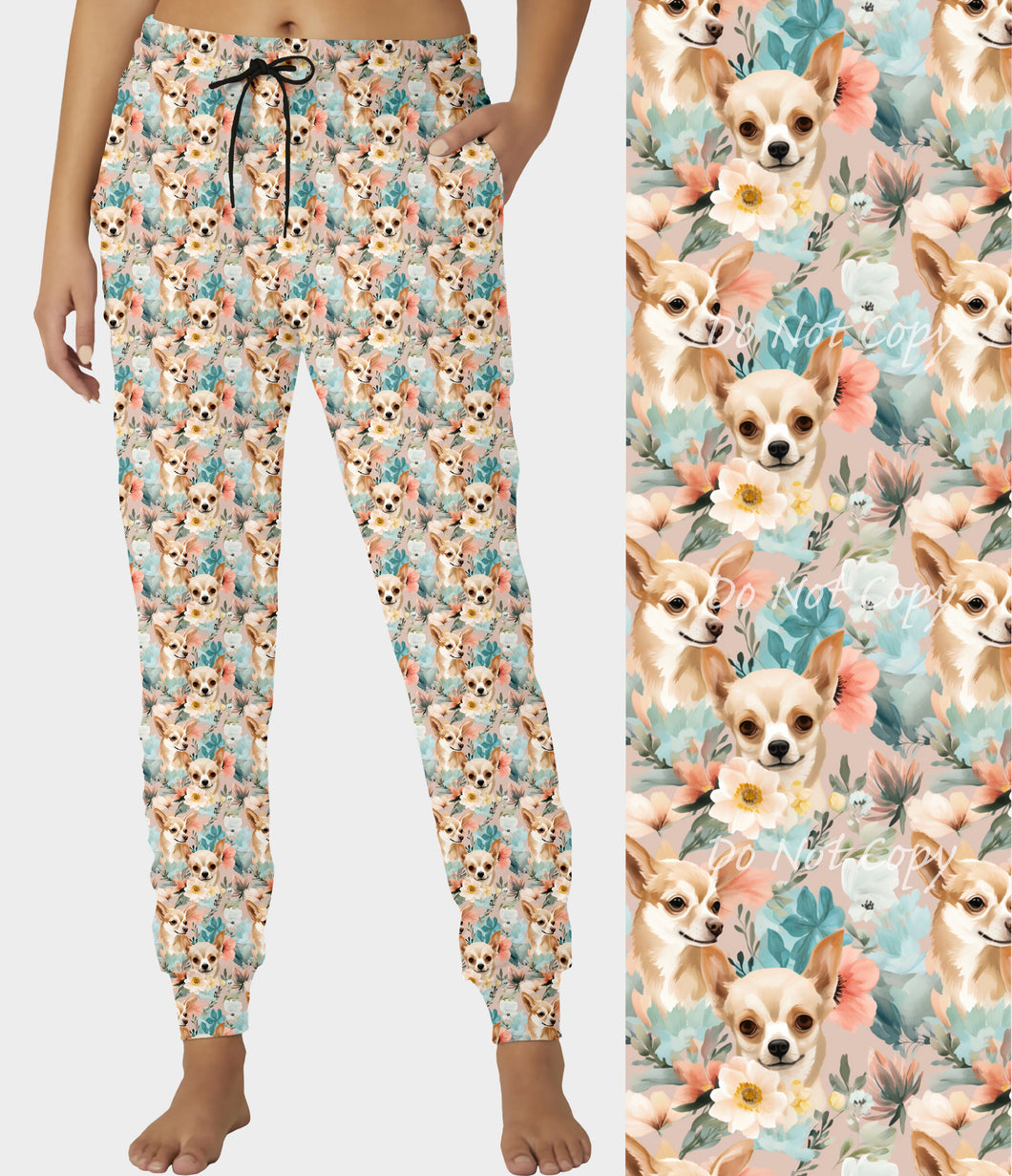 RTS - Floral Chihuahua Joggers