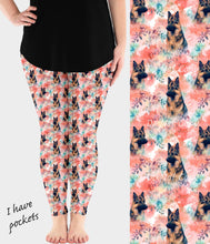 Load image into Gallery viewer, RTS - Floral German Shepherd Leggings w/ Pockets
