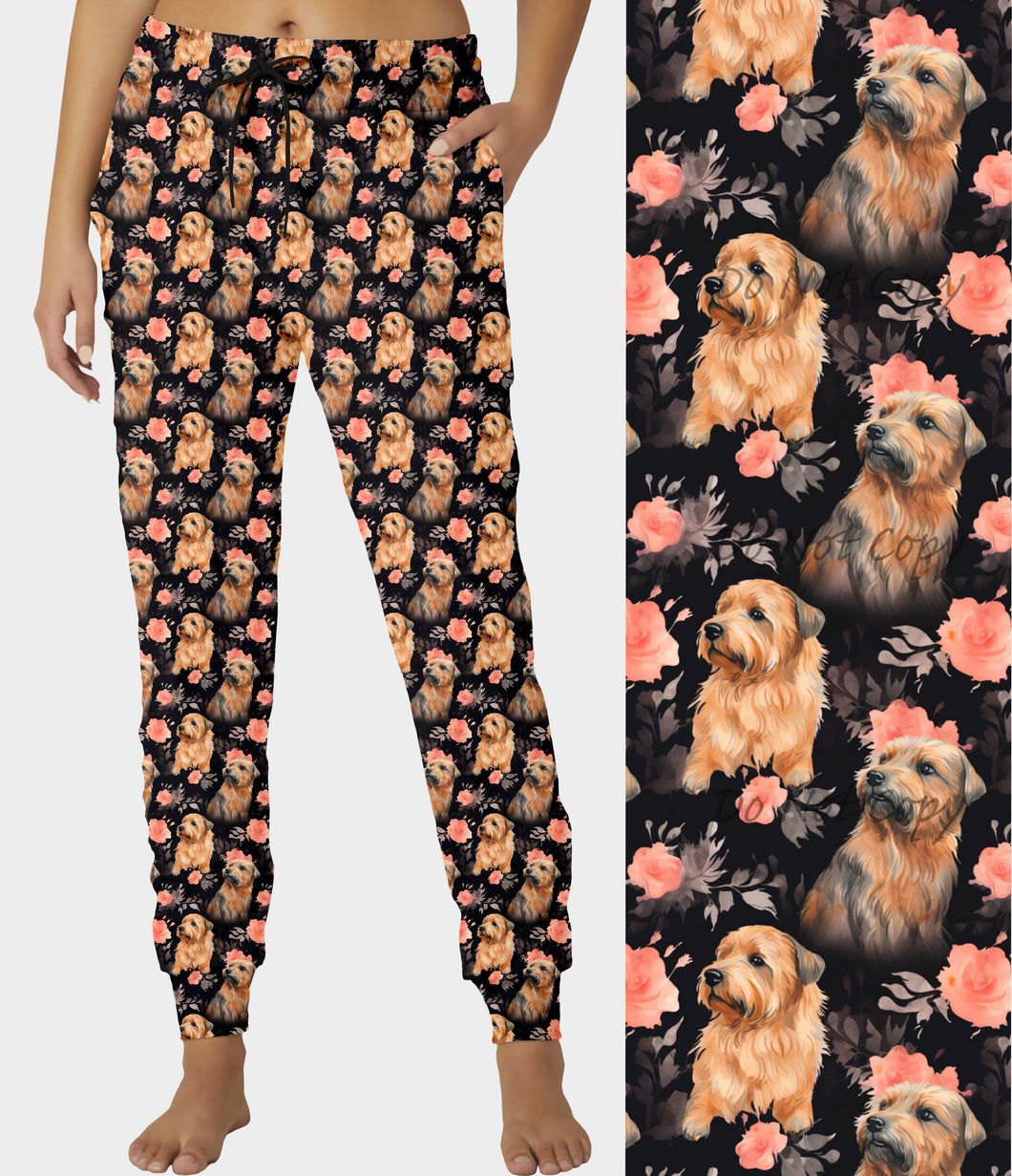 RTS - Floral Norfolk Terrier Joggers