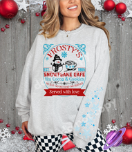 Load image into Gallery viewer, FROSTY CAFE- CREWNECK SWEATSHIRT  W/ SLEEVE PRINT
