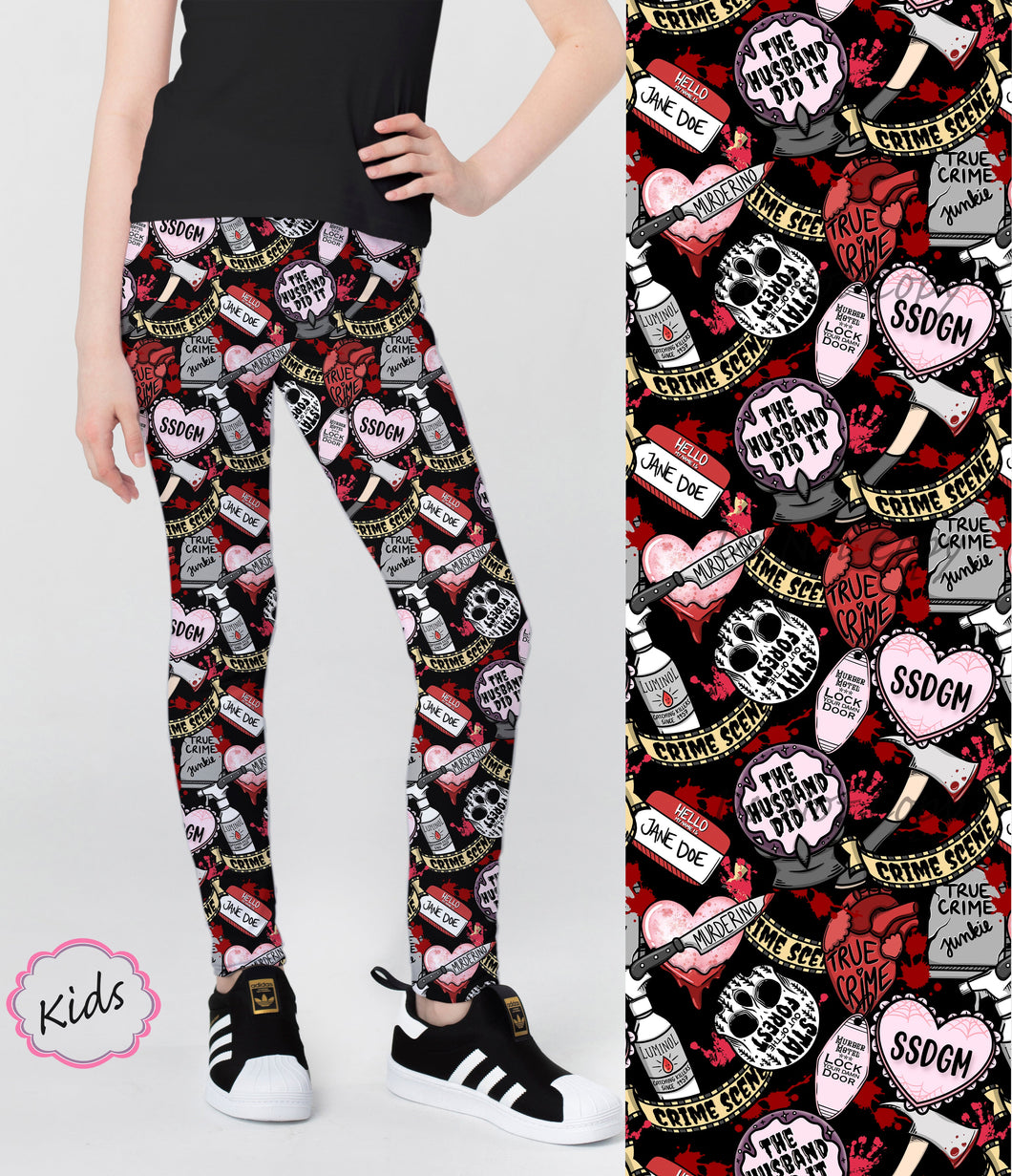 RTS - Kids True Crime Leggings w/ Pockets