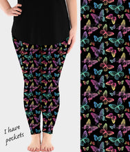 Load image into Gallery viewer, RTS - Rainbow Butterflies Leggings w/ Pockets
