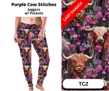 Load image into Gallery viewer, Purple Cow Stitches Joggers
