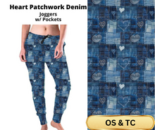 Load image into Gallery viewer, Heart Patchwork Denim Joggers
