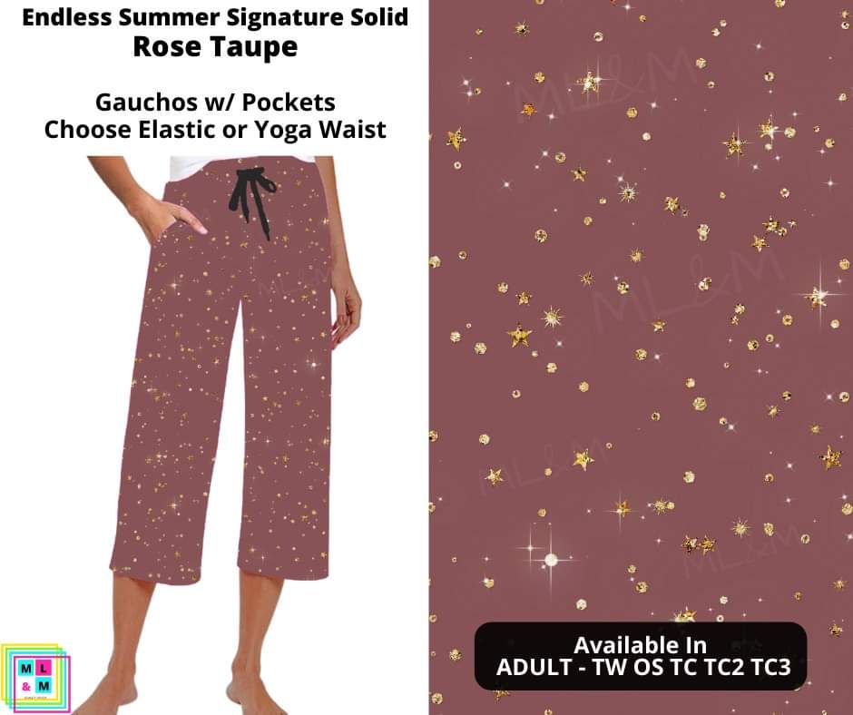 Rose Taupe Capri Gauchos