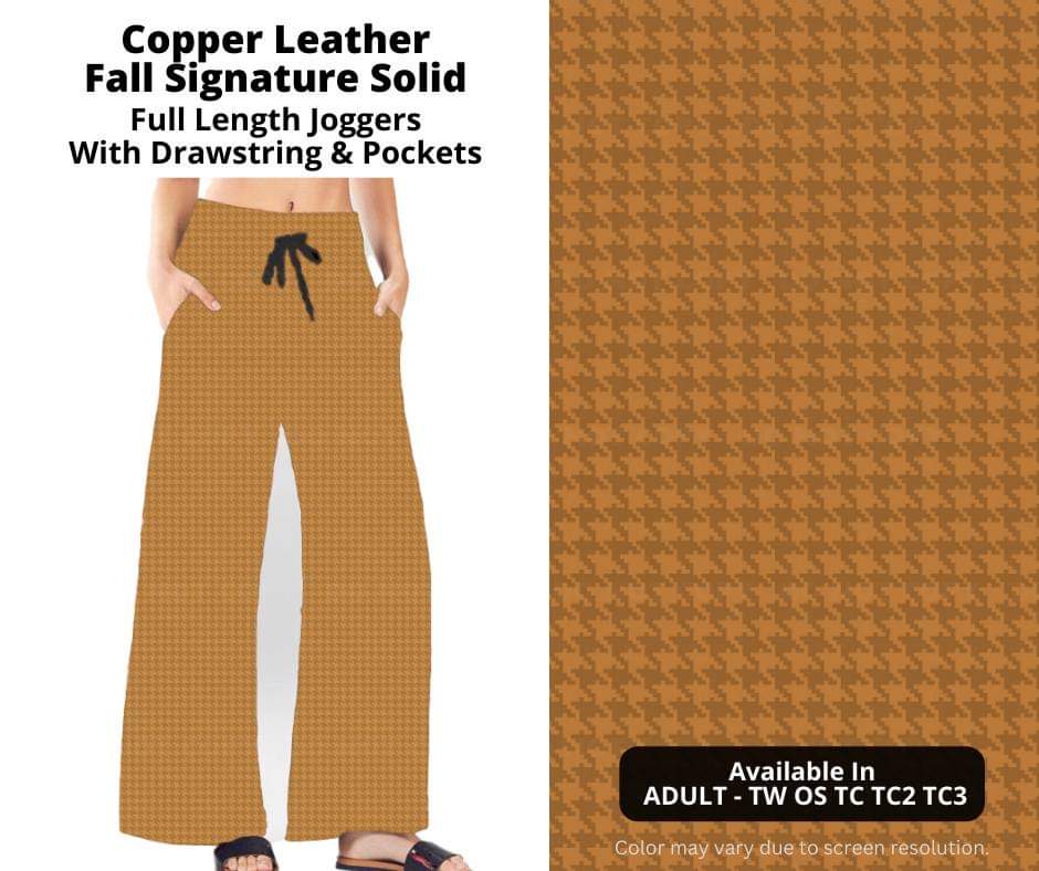 Copper Leather Full Length Lounge Pants