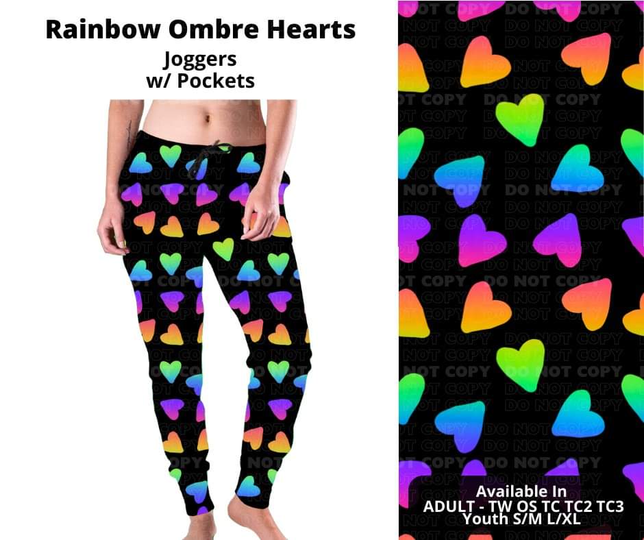 Rainbow Ombre Hearts Joggers