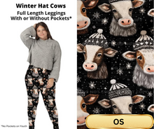 Load image into Gallery viewer, Winter Hat Cows Full Length Leggings w/ Pockets
