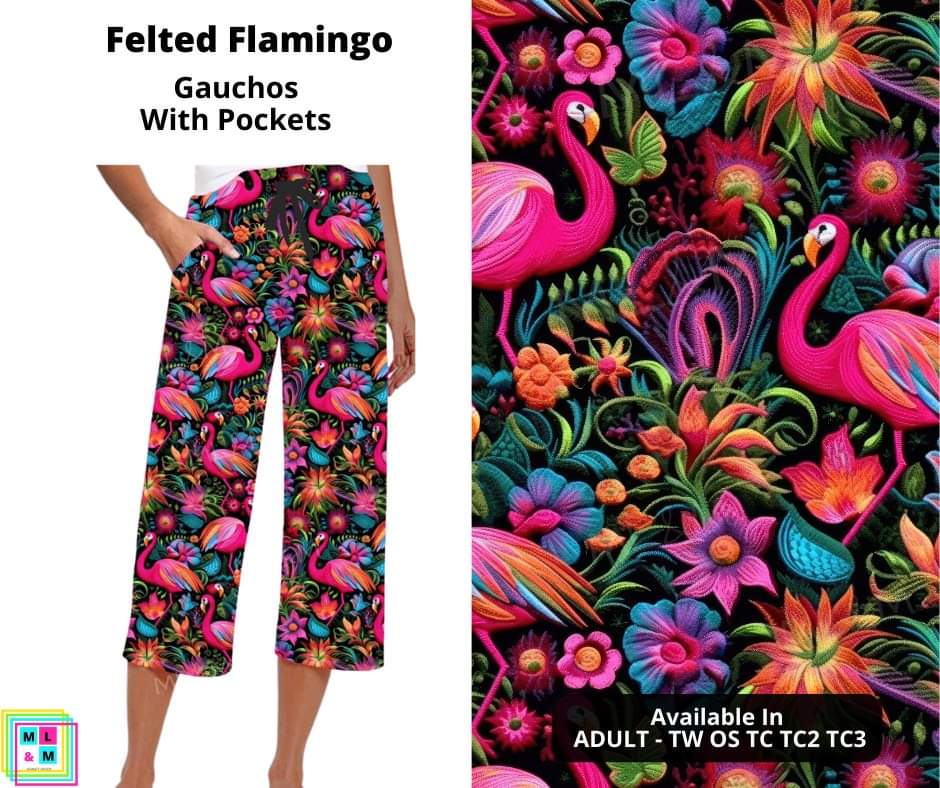 Felted Flamingo Capri Gauchos