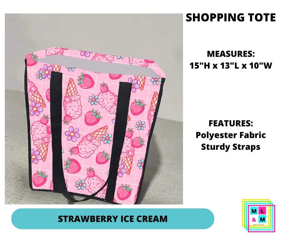 Strawberry Ice Cream Shopping Tote