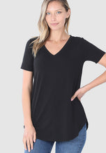 Load image into Gallery viewer, RTS - Short Sleeve V-Neck Top - Black
