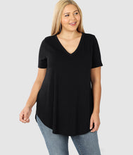 Load image into Gallery viewer, RTS - Short Sleeve V-Neck Top - Black
