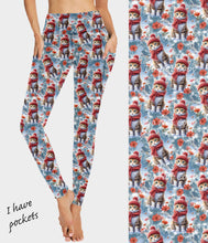 Load image into Gallery viewer, RTS - Snowy Kitten Leggings w/ Triangle Sport Pockets
