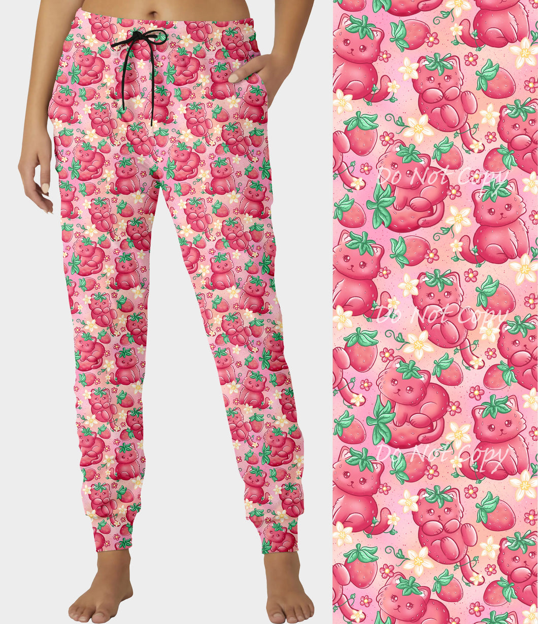 RTS - Strawberry Kitty Joggers