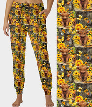 Load image into Gallery viewer, RTS - Sunflower Cow Joggers
