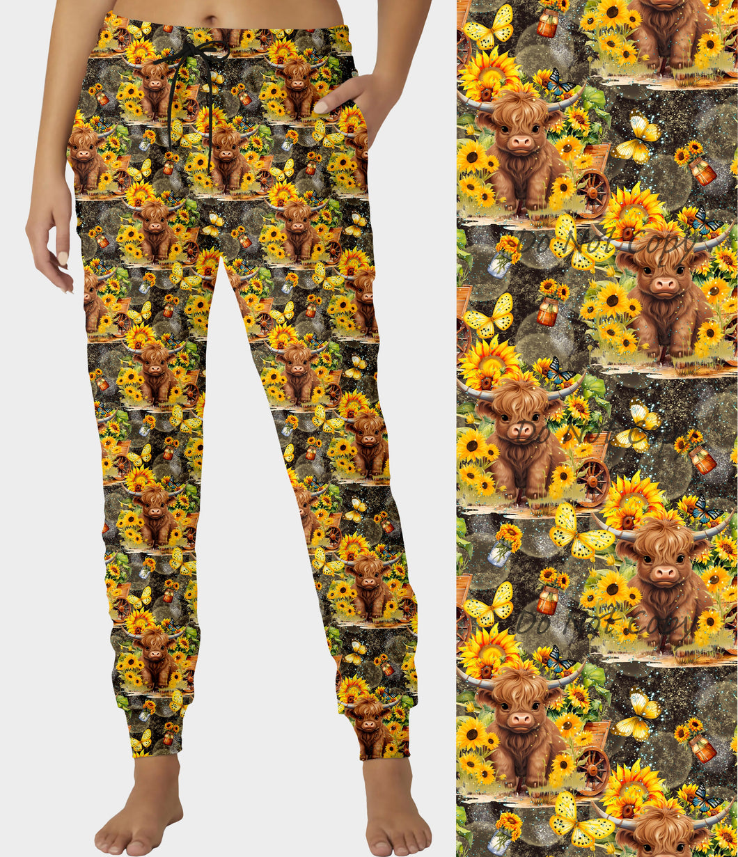 RTS - Sunflower Cow Joggers