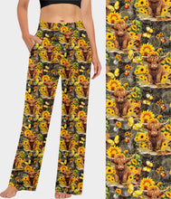 Load image into Gallery viewer, RTS - Sunflower Cow Lounge Pants
