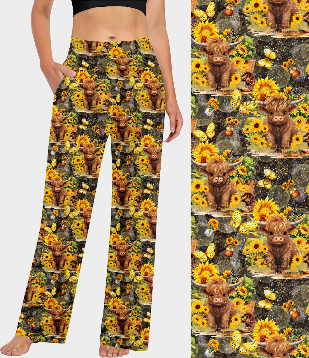 RTS - Sunflower Cow Lounge Pants