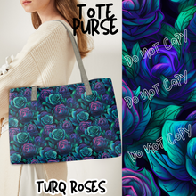 Load image into Gallery viewer, BAG RUN 2 - TURQ ROSES - TOTE PURSE
