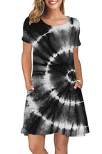 Load image into Gallery viewer, BLACK TIE DYE POCKET DRESS
