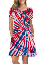 Load image into Gallery viewer, RWB TIE DYE POCKET DRESS
