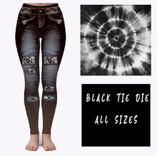 Load image into Gallery viewer, LEGGING JEAN RUN-BLACK TIE DYE (ACTIVE BACK POCKETS)
