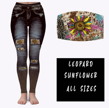 Load image into Gallery viewer, LEGGING JEAN RUN-LEOPARD SUNFLOWER (ACTIVE BACK POCKETS)
