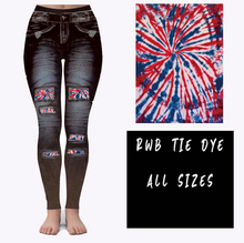 Load image into Gallery viewer, LEGGING JEAN RUN-RWB TIE DYE (ACTIVE BACK POCKETS)
