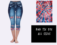 Load image into Gallery viewer, LEGGING JEAN RUN-RWB TIE DYE (ACTIVE BACK POCKETS)
