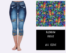 Load image into Gallery viewer, LEGGING JEAN RUN-RAINBOW ROSES (ACTIVE BACK POCKETS)
