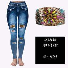 Load image into Gallery viewer, LEGGING JEAN RUN-LEOPARD SUNFLOWER (ACTIVE BACK POCKETS)
