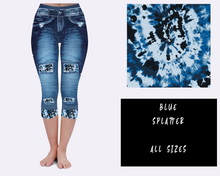 Load image into Gallery viewer, LEGGING JEAN RUN-BLUE SPLATTER (ACTIVE BACK POCKETS)
