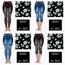 Load image into Gallery viewer, LEGGING JEAN RUN-DAISIES (ACTIVE BACK POCKETS)
