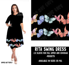 Load image into Gallery viewer, RITA SWING DRESS RUN-DIPPED BUTTERFLY
